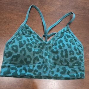 Balance Athletica Teal Green Leopard Print Sports Bralette